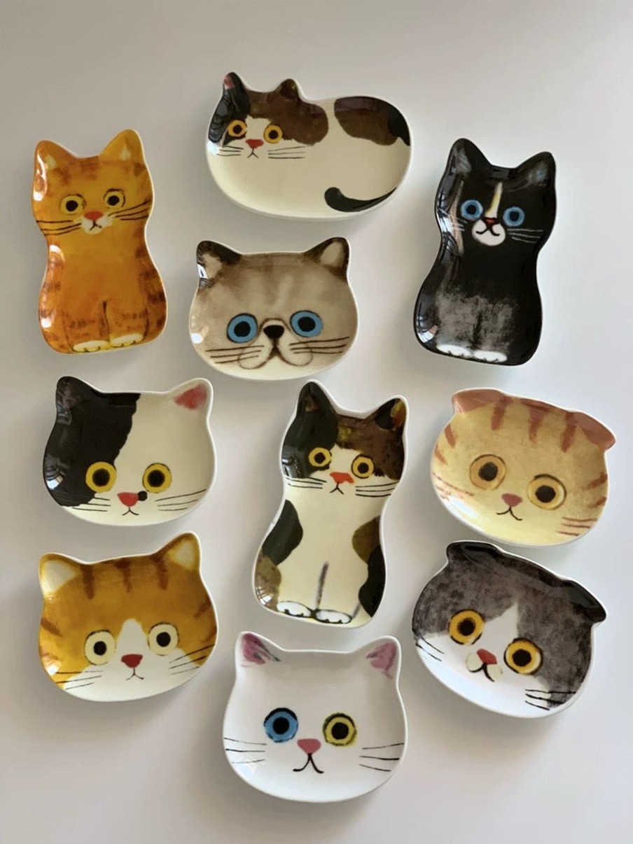 Homestyle Origami Doll | Ceramic Jewellery Dish-Cats