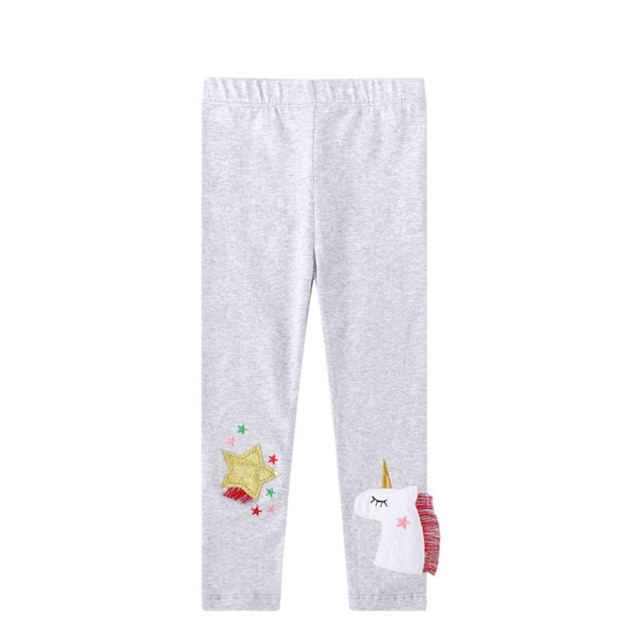 Kids Origami Doll | Grey Unicorn Kids Legging (Last One/7 Yrs Old)