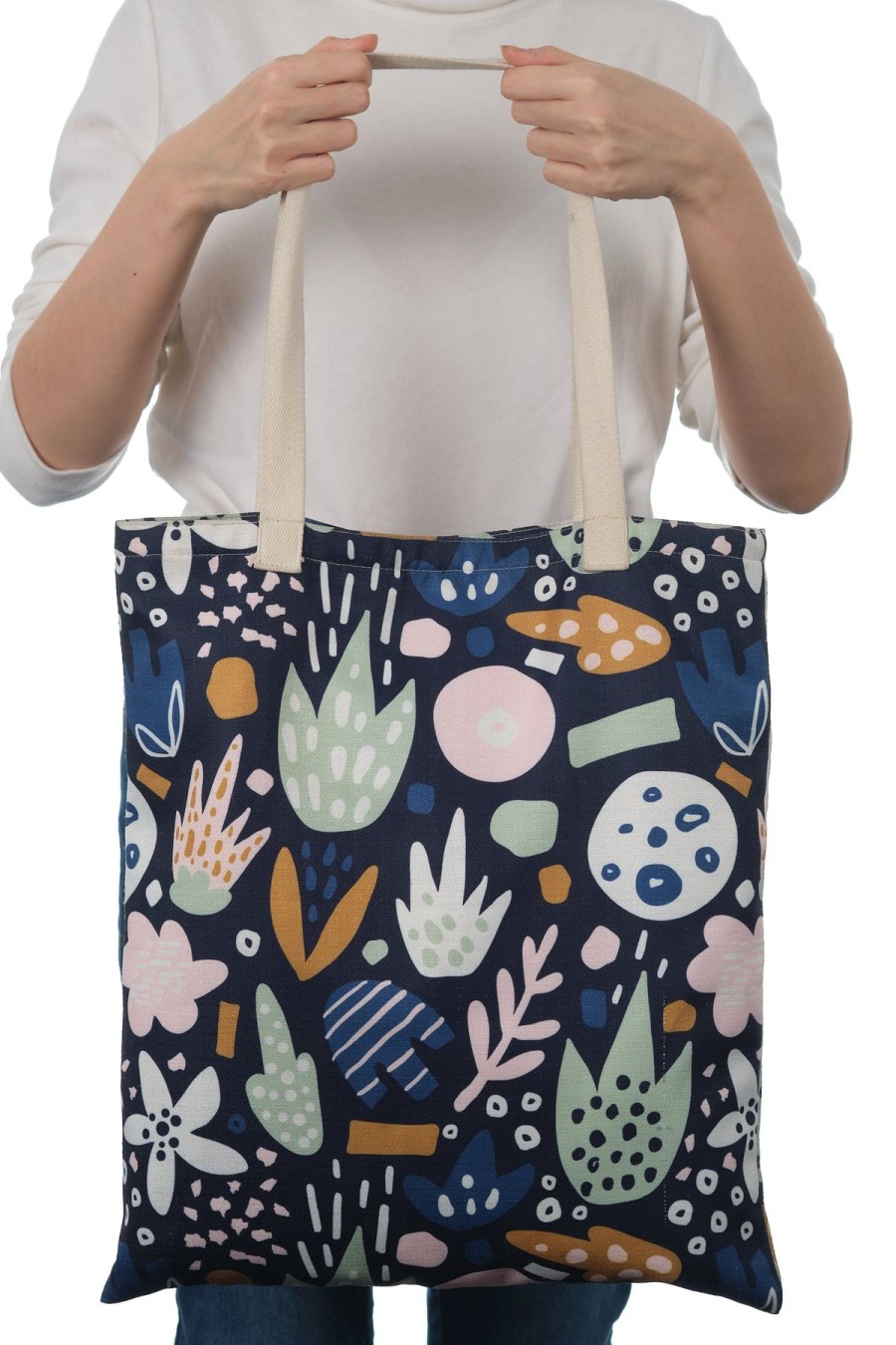 Bags Origami Doll | Tote Bag-Blue Floral