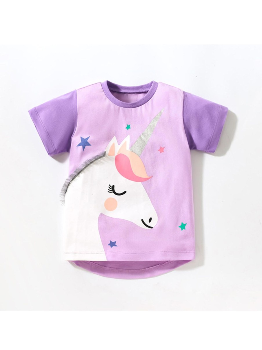 Kids Origami Doll | Unicorn Purple Tee Kids( Size 7 Yrs Old Only)