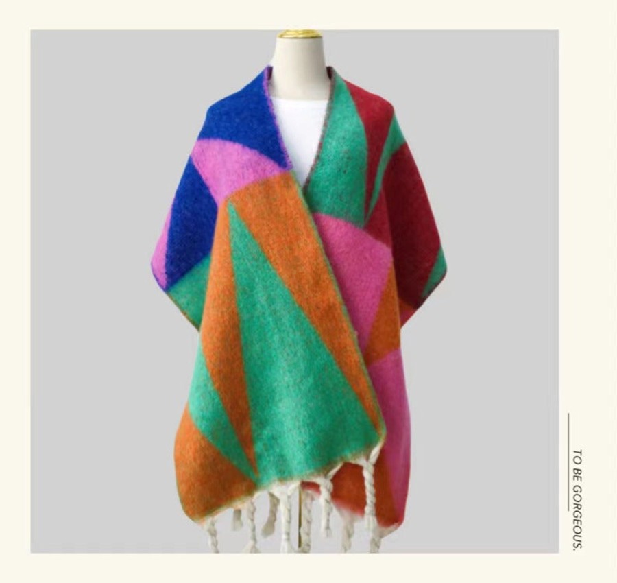 Homestyle Origami Doll | Multi Coloured Knit Scarves