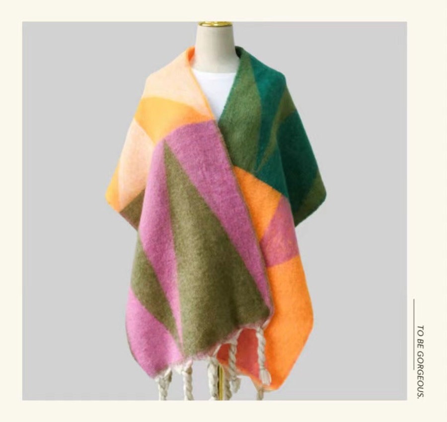 Homestyle Origami Doll | Multi Coloured Knit Scarves