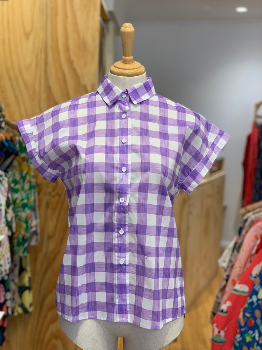 Women Origami Doll | The Plaid Top-Lilac