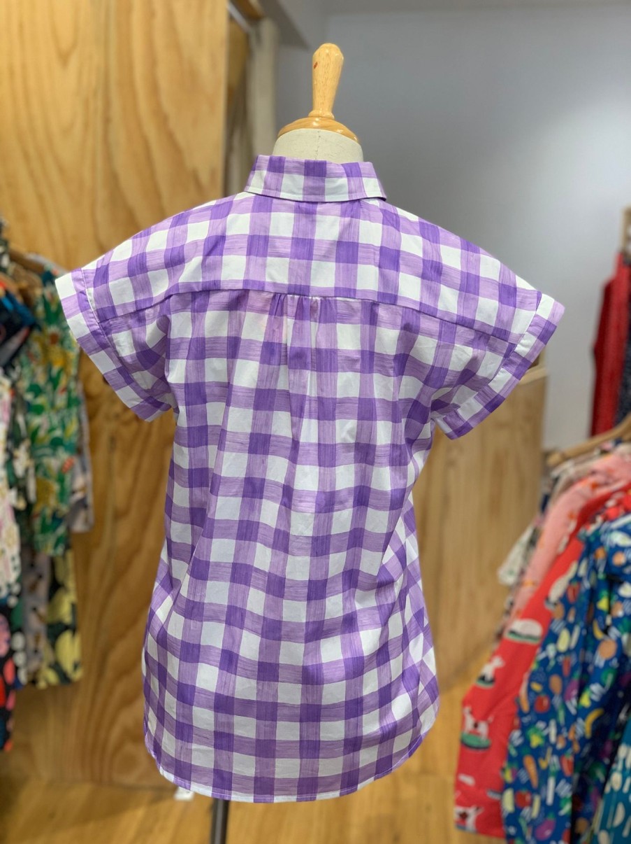 Women Origami Doll | The Plaid Top-Lilac