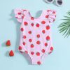 Kids Origami Doll | Strawberry Print Kids Swimsuit