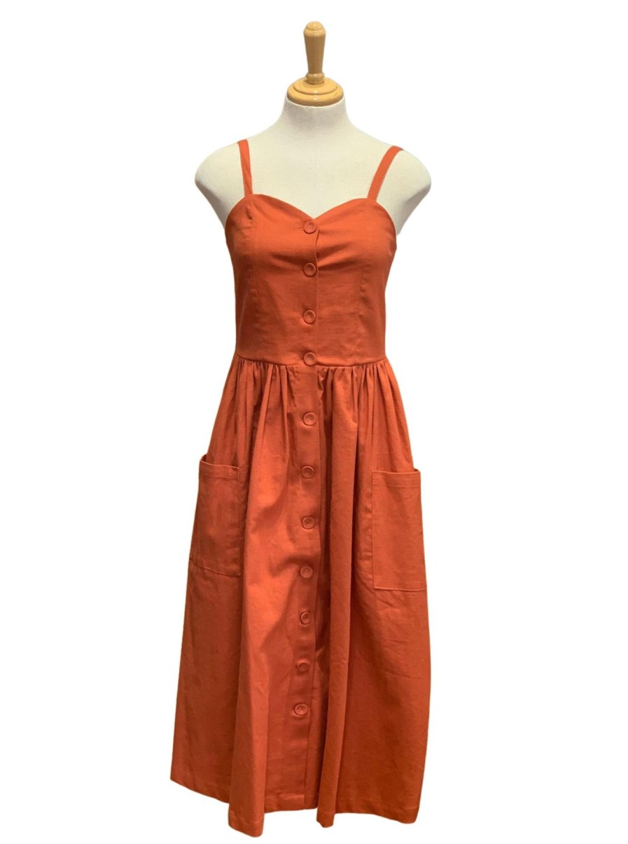 Women Origami Doll | Penelope Dress-Orange (Low In Stock/Size 12 &14 Only)