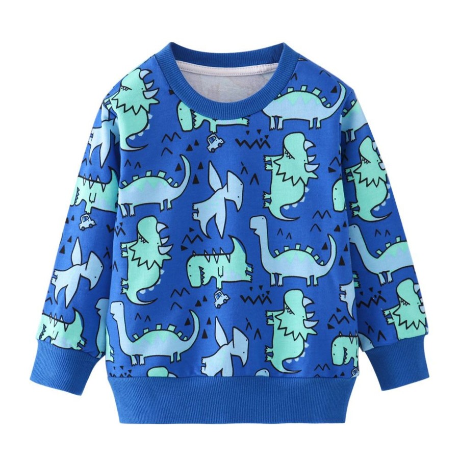 Kids Origami Doll | Let'S Roar Blue Dinosaur Kids Pullover (Last One/5 Yrs Old)