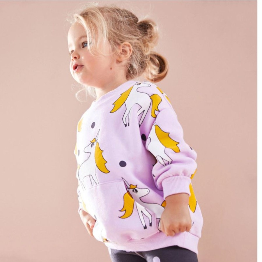 Kids Origami Doll | Purple Unicorns Polkadot Pullover (Low In Stock/2&7 Yrs Old)