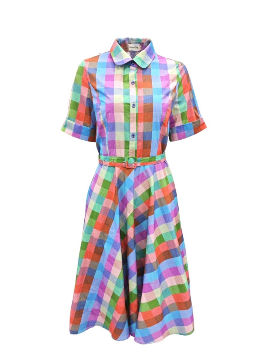 Women Origami Doll | Audrey Dress-Checkered