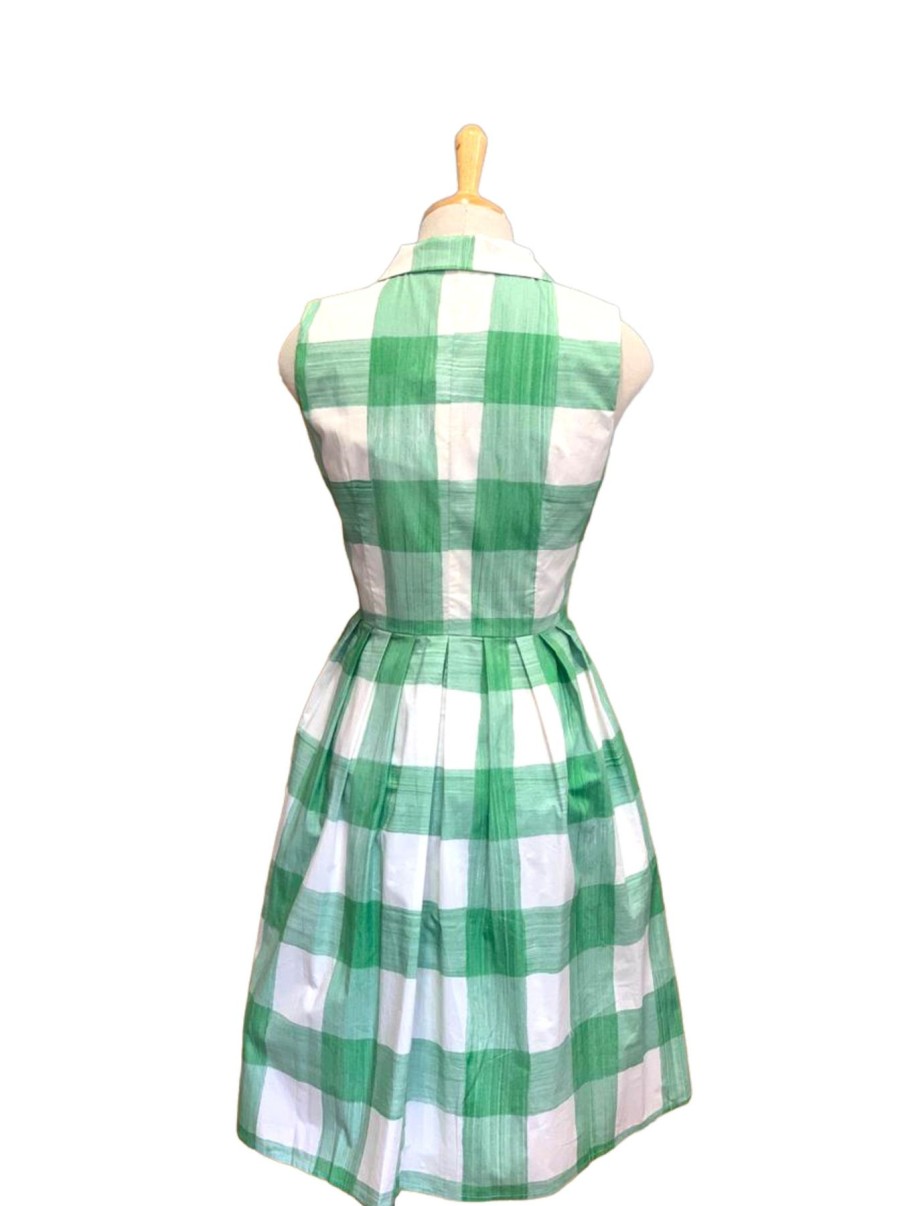 Women Origami Doll | Grandma'S Attic Dress-Green Plaid (Size 8 & 10)