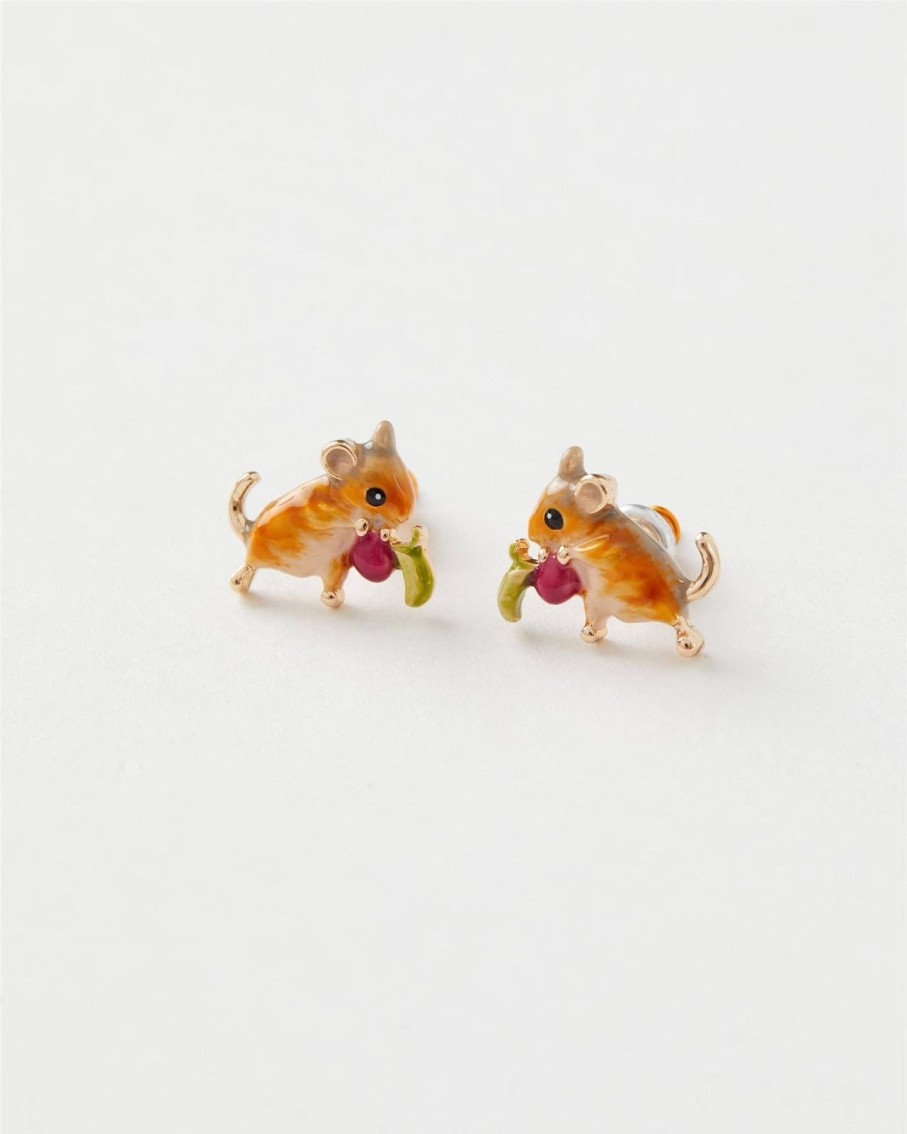 Jewellery Fable England | Fable Enamel Vole Stud Earrings: Matchbox