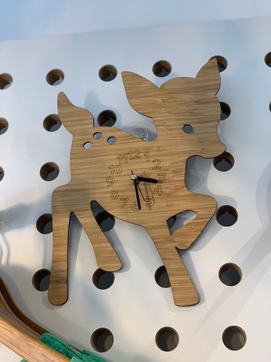 Homestyle Origami Doll | Wooden Bamboo Clock-Bambi Deer (Newtown Pick Up Only)