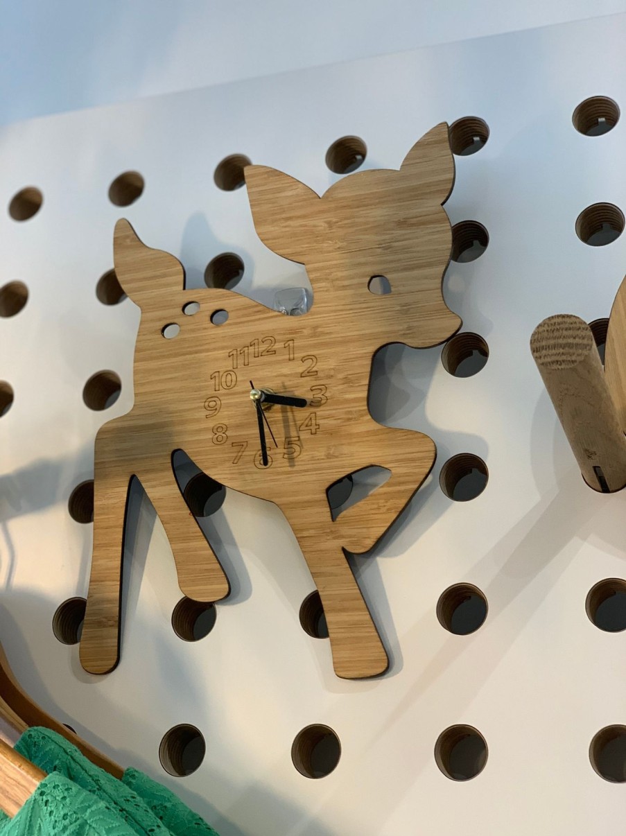 Homestyle Origami Doll | Wooden Bamboo Clock-Bambi Deer (Newtown Pick Up Only)