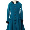 Women Origami Doll | Mrs Maisel Overcoat Jacket-Teal