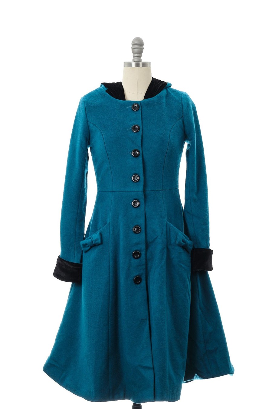 Women Origami Doll | Mrs Maisel Overcoat Jacket-Teal