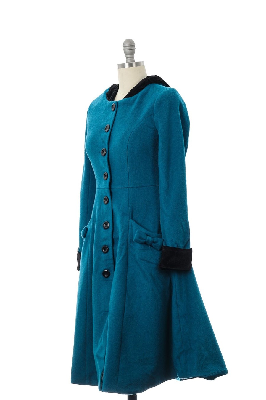 Women Origami Doll | Mrs Maisel Overcoat Jacket-Teal