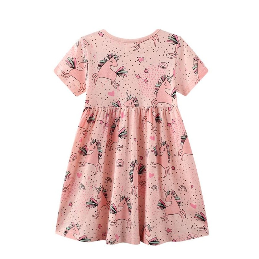 Kids Origami Doll | Pink Unicorn Cotton Girls Dress (6 Yrs Old Only)