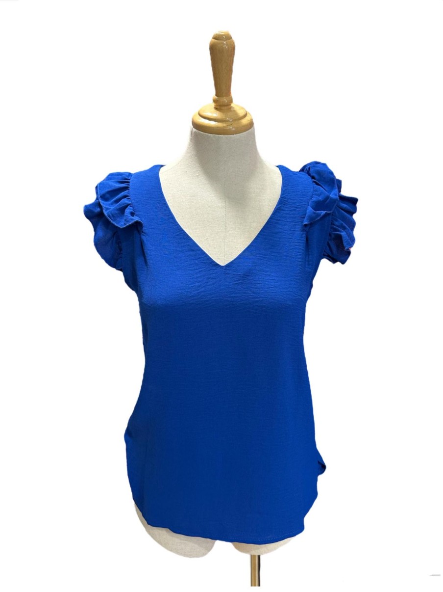 Women Origami Doll | Ruffle Cap Sleeve Top