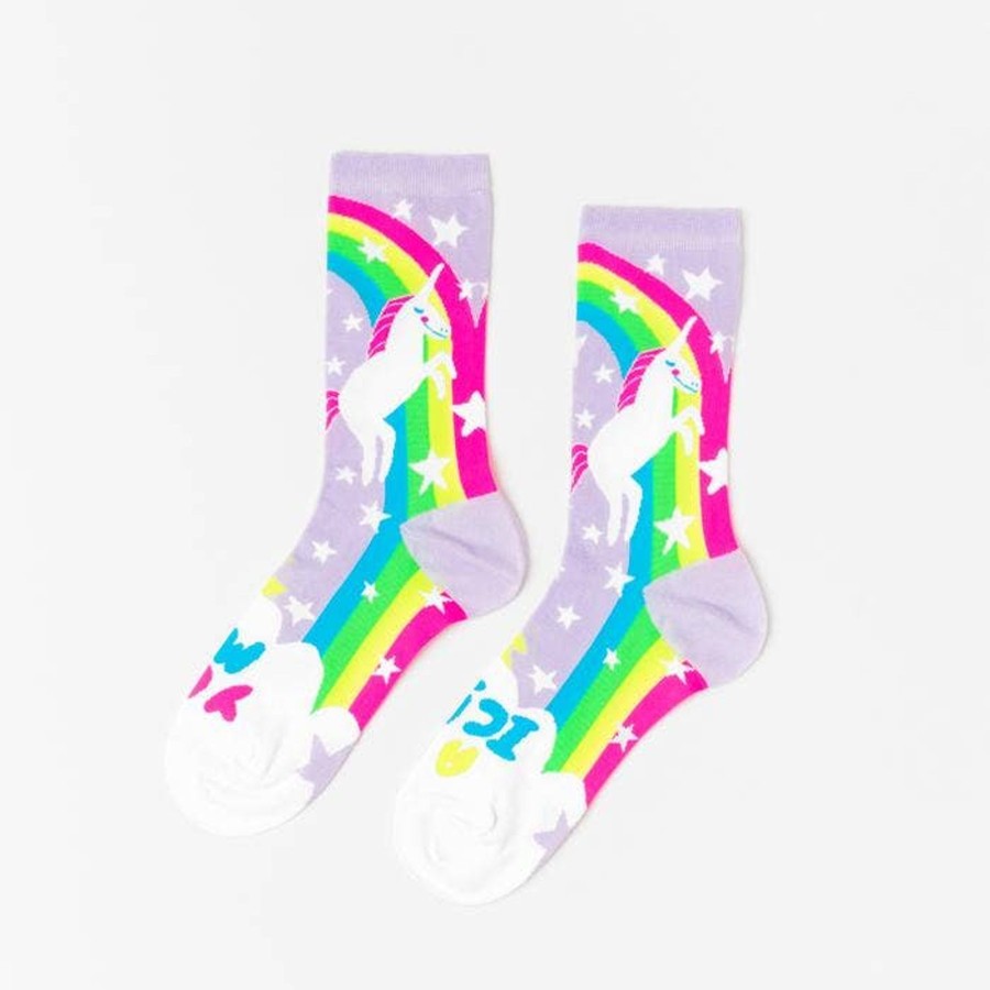 Homestyle Yellow Owl Workshop | Yellow Owl Workshop Women'S-Magical Unicorn Crew Socks