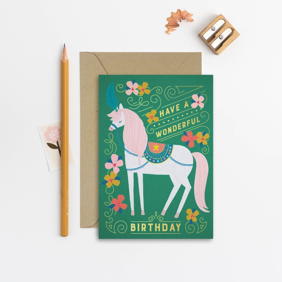 Homestyle Mifkins | Circus Horse Kid'S Birthday Card | Girl'S Birthday Card