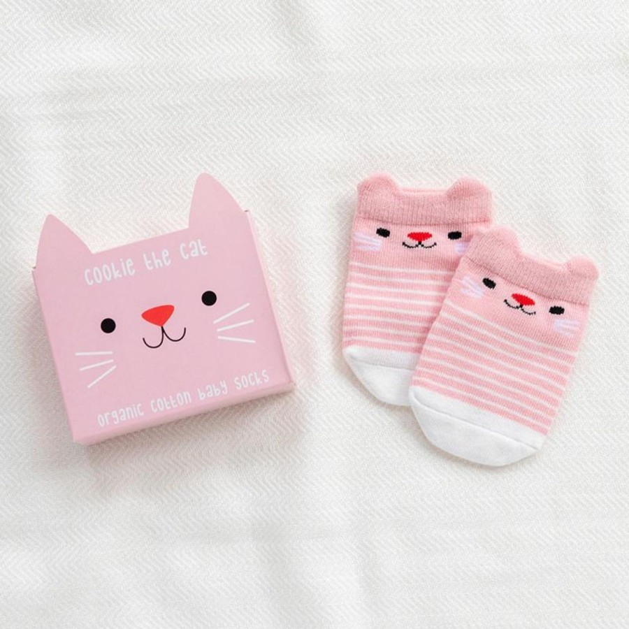 Homestyle Rex London | Rex Pair Of Baby Socks-Cookie The Cat (One Pair)