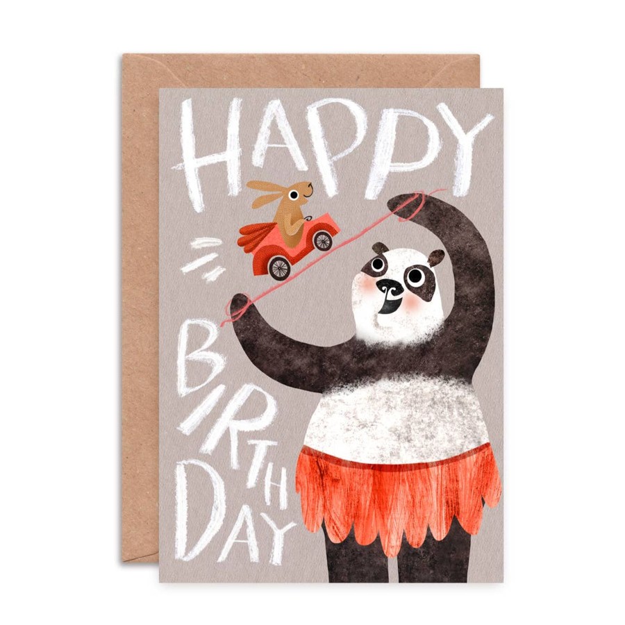 Homestyle Emily Nash Illustration | Happy Birthday Panda Single Greeting Card