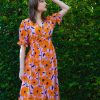 Women Origami Doll | Phoebe Dress-Floral Pink Orange