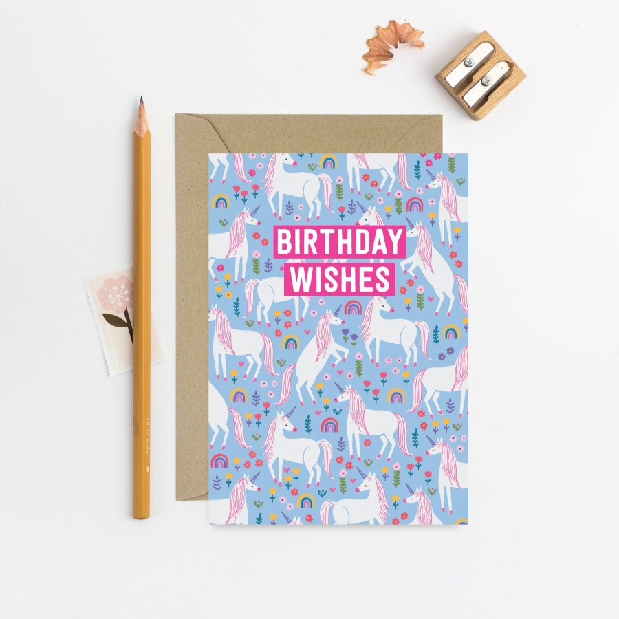 Homestyle Natalie Alex Designs | Birthday Wishes Unicorn Card | Kids Birthday Card