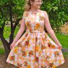 Women Origami Doll | Spring Blooming Dress-Orange Juice