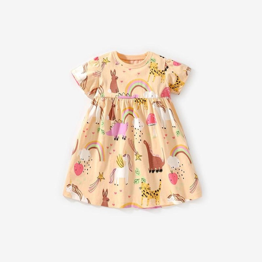 Kids Origami Doll | Apricot Unicorn Rabbit Dino Dress (2,5, 7 Yrs Old Only)