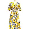 Women Origami Doll | Phoebe Dress-Floral Yellow