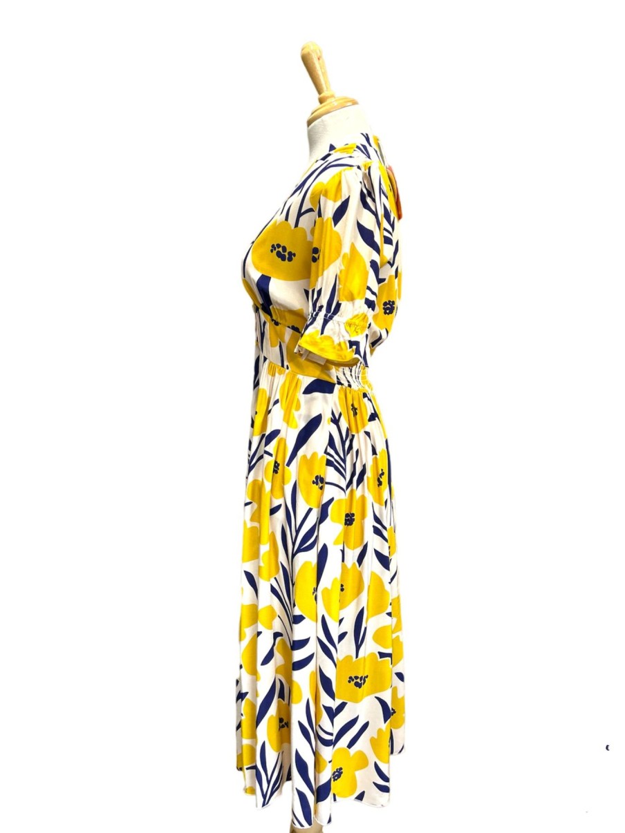 Women Origami Doll | Phoebe Dress-Floral Yellow