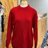 Women Origami Doll | Red Cable Knit Sweater