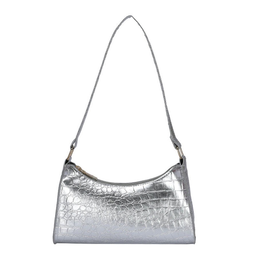 Bags Origami Doll | Bling Faux Crocodile Leather Mini Shoulder Bag