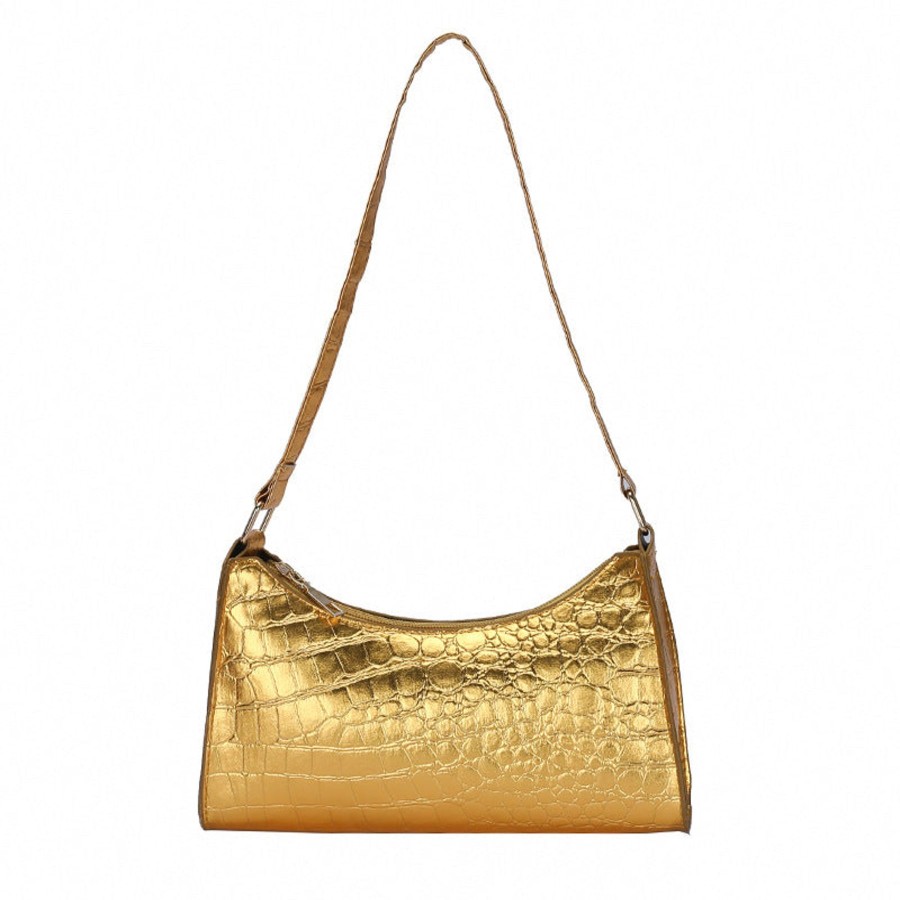 Bags Origami Doll | Bling Faux Crocodile Leather Mini Shoulder Bag