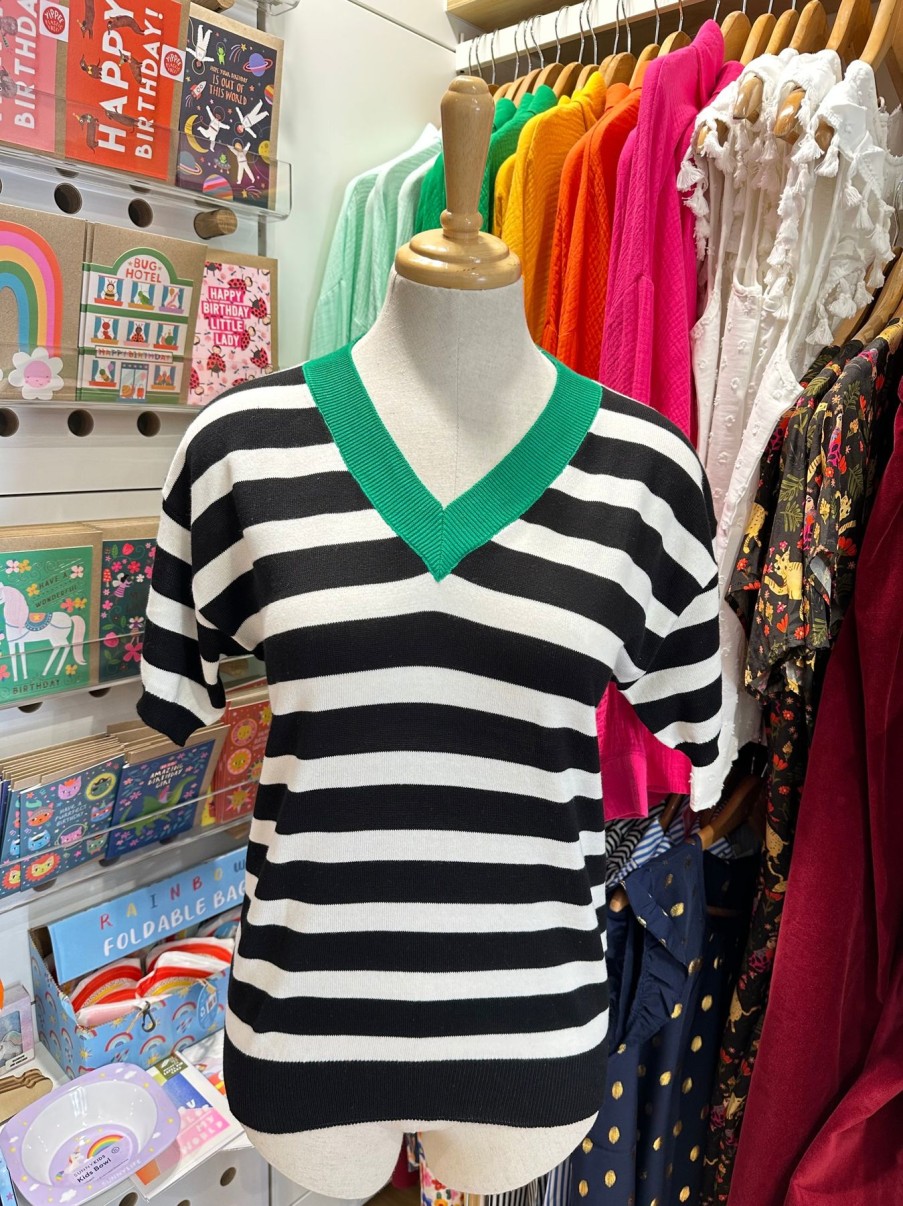 Women Origami Doll | Samantha Stripes Knit Tee (3 Colours Available)