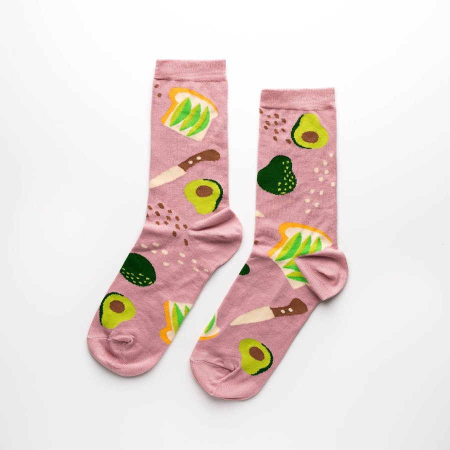 Homestyle Yellow Owl Workshop | Women'S-Avocado Toast Crew Socks