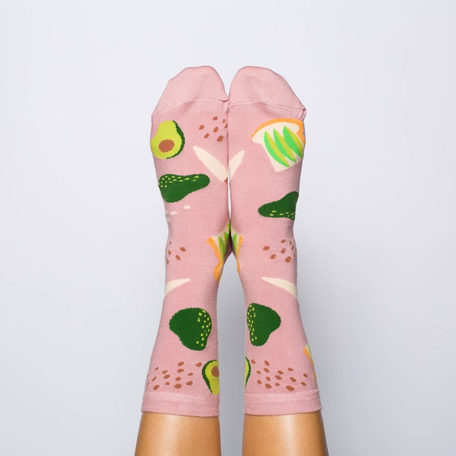 Homestyle Yellow Owl Workshop | Women'S-Avocado Toast Crew Socks