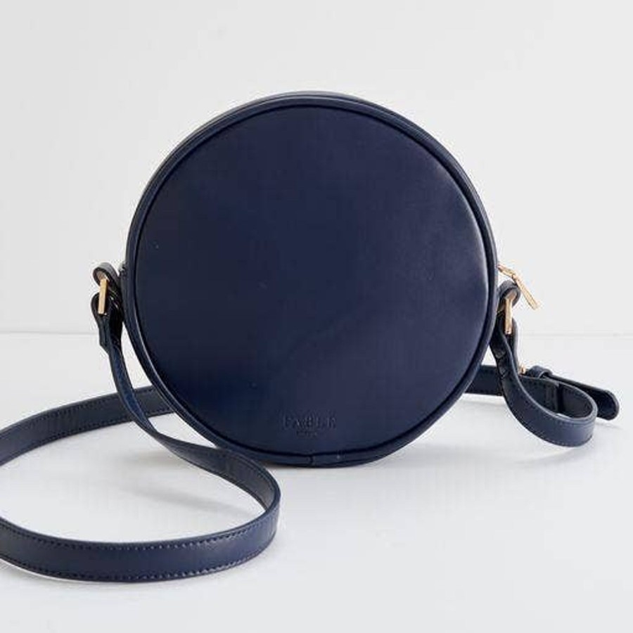 Bags Fable England | Fable Chloe Circle Bag Embroidered Dormouse Navy