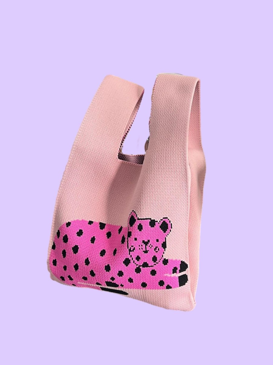 Bags Origami Doll | Handmade Knit Tote Bag (Big Cat)