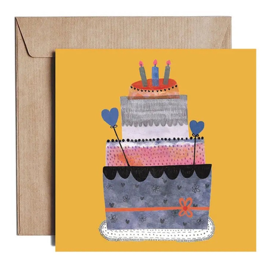 Homestyle Daria Solak Illustrations | Yellow Birthday Cake Card