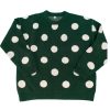 Women Origami Doll | Polkadot Knit Pullover-Green