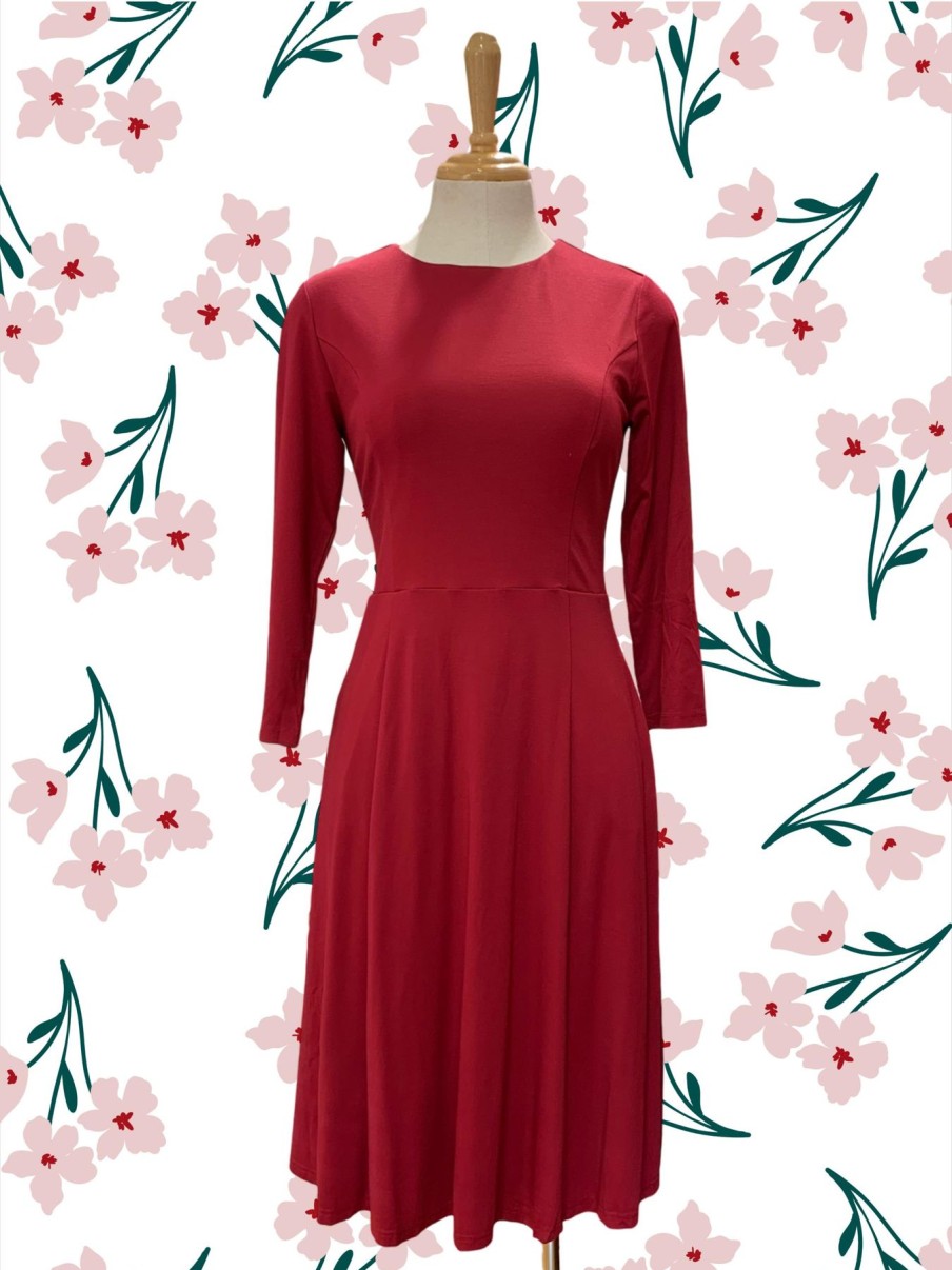 Women Origami Doll | Essential Jersey Dress Red