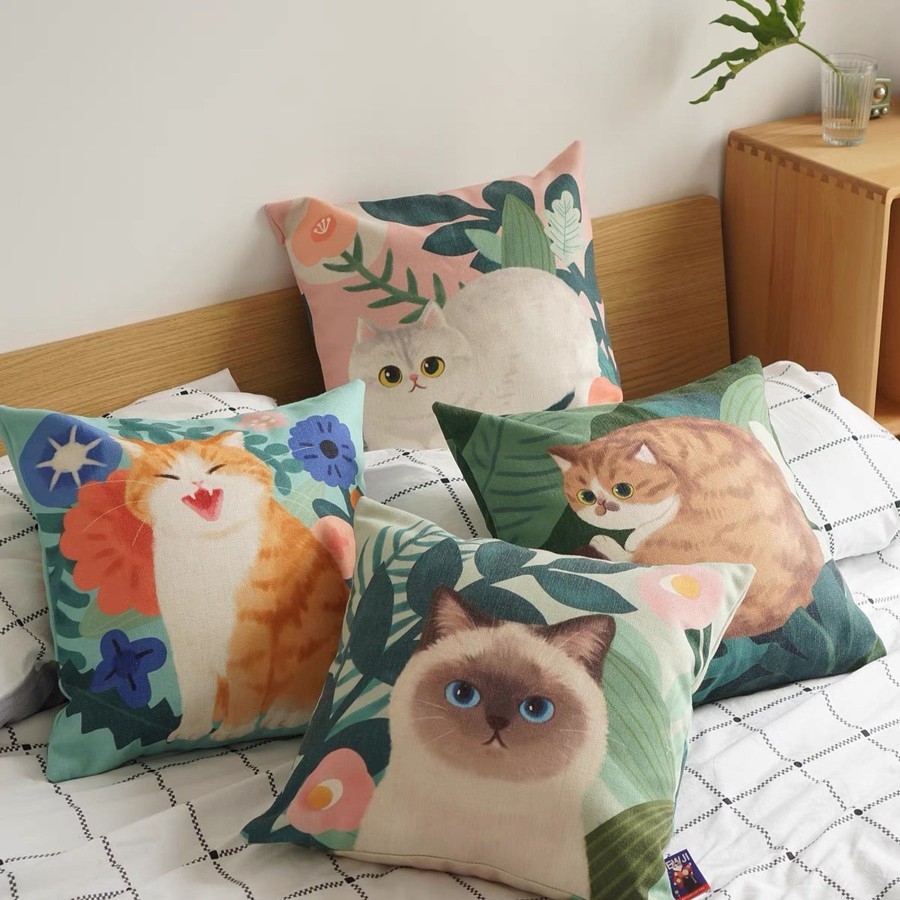 Homestyle Mewji | Mewji Cat Cushion Covers 45Cm X 45Cm