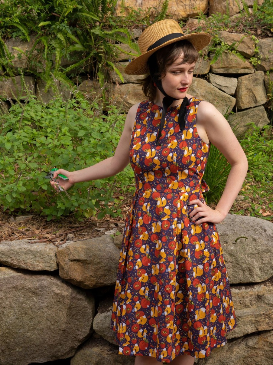 Women Origami Doll | Foraging In The Woods Dress-Tomato Squirrel (Size 6 & 16 Only)