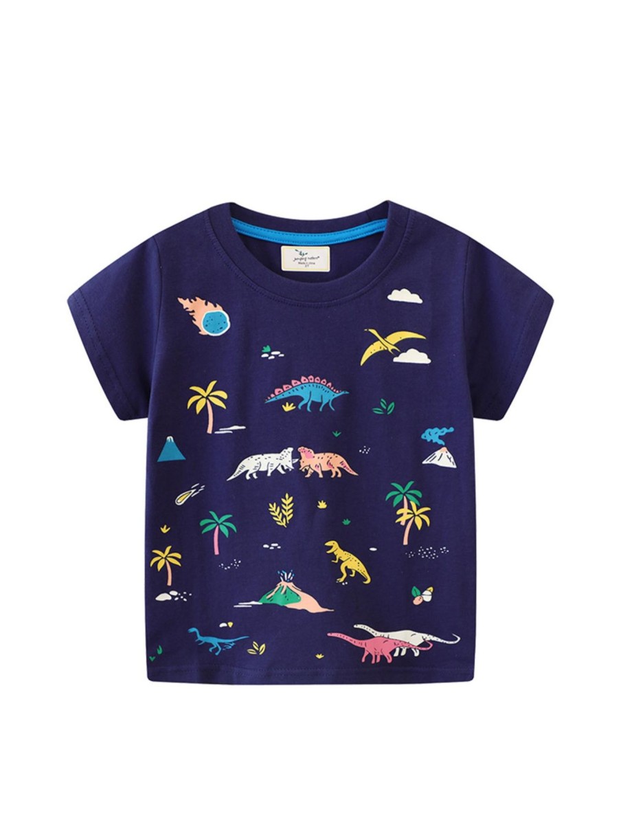 Kids Origami Doll | Glow In The Dark Prehistoric Dinosaur Tee Kids