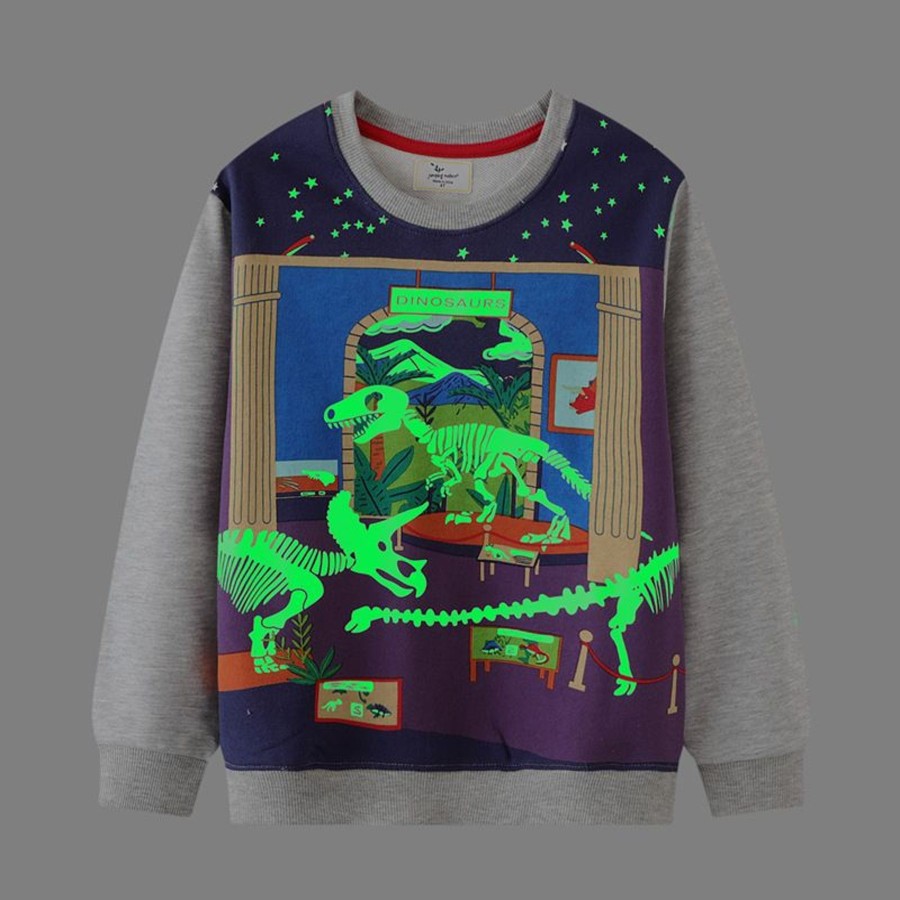 Kids Origami Doll | Dinosaur Is Back Glow In The Dark Pullover