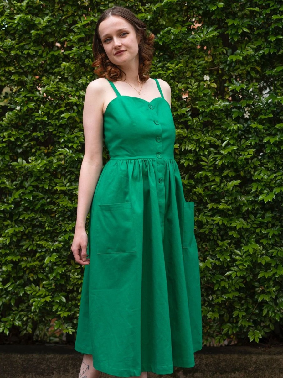 Women Origami Doll | Penelope Dress-Green ( Size 14 Only)