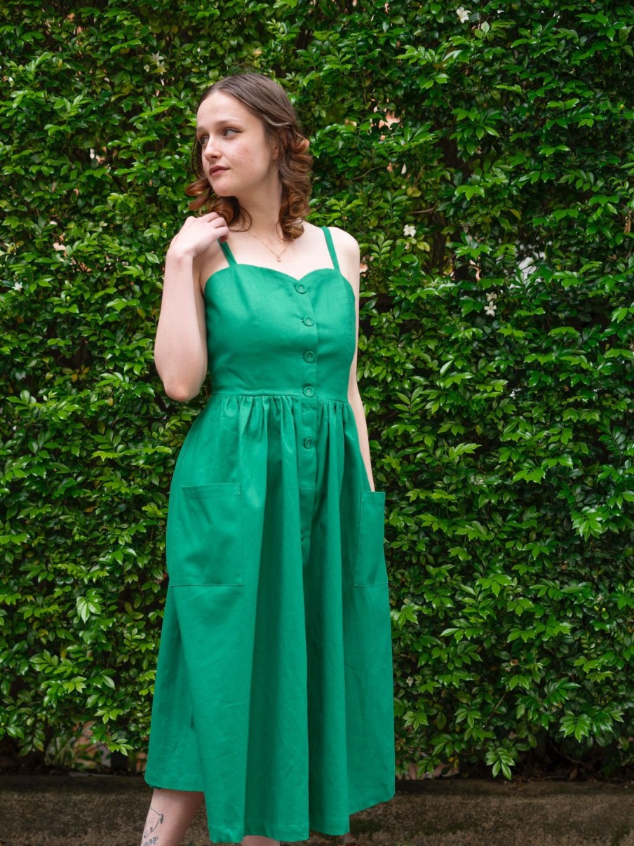 Women Origami Doll | Penelope Dress-Green ( Size 14 Only)