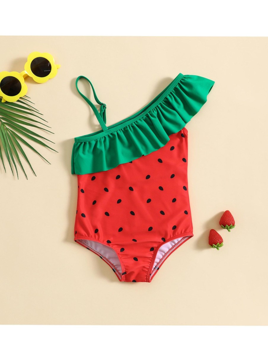 Kids Origami Doll | Watermelon Print Kids Swimsuit